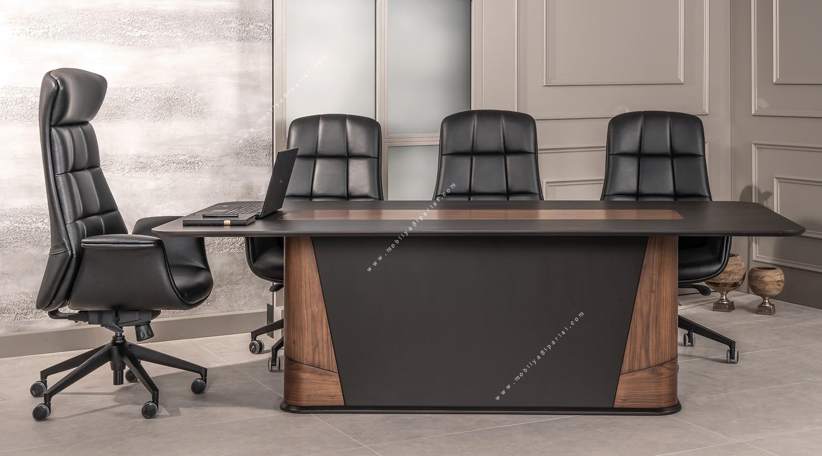 admin ahşap ergonomik toplantı masası