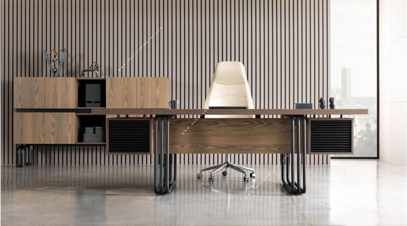 afro metal ayaklı makam ofis mobilyası
