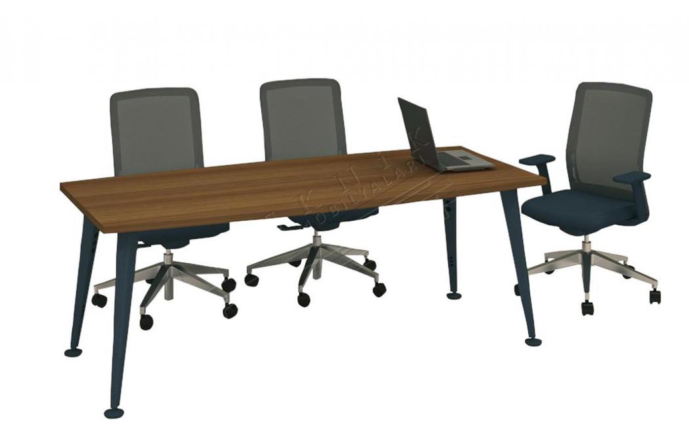 afrodit metal ayaklı oval toplantı masası 180cm