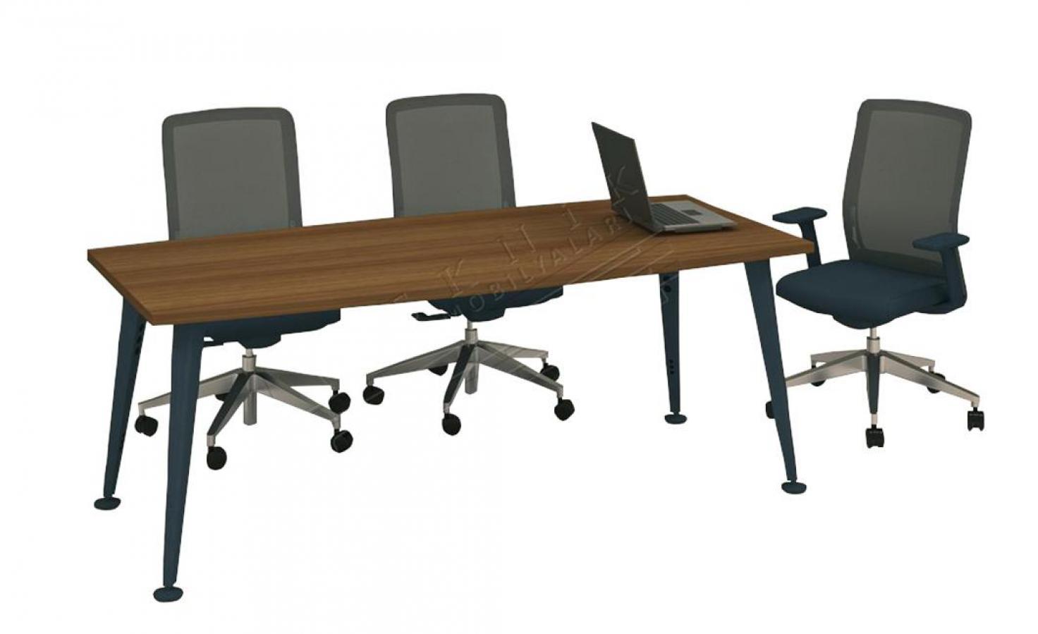 afrodit metal ayaklı oval toplantı masası 220cm