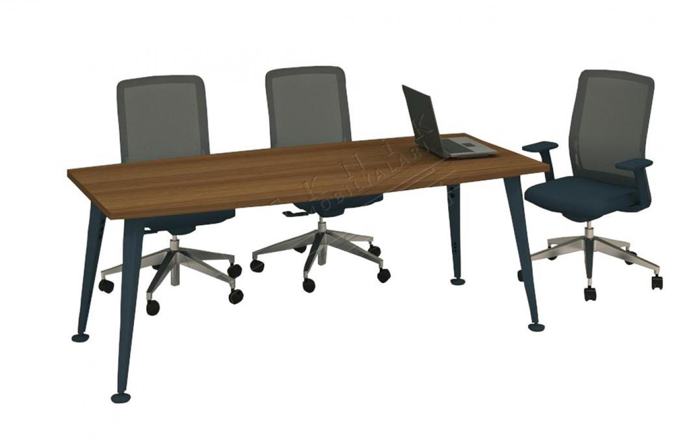 afrodit metal ayaklı oval toplantı masası 260cm
