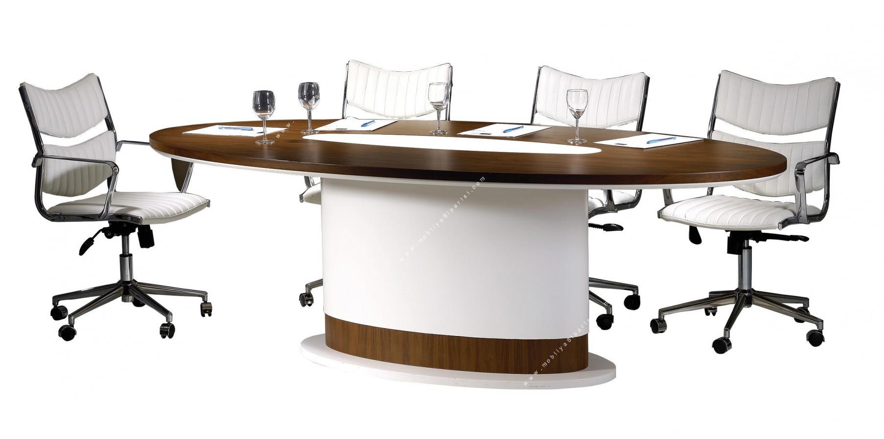 argent cilalı beyaz tasarım toplantı masası 280cm
