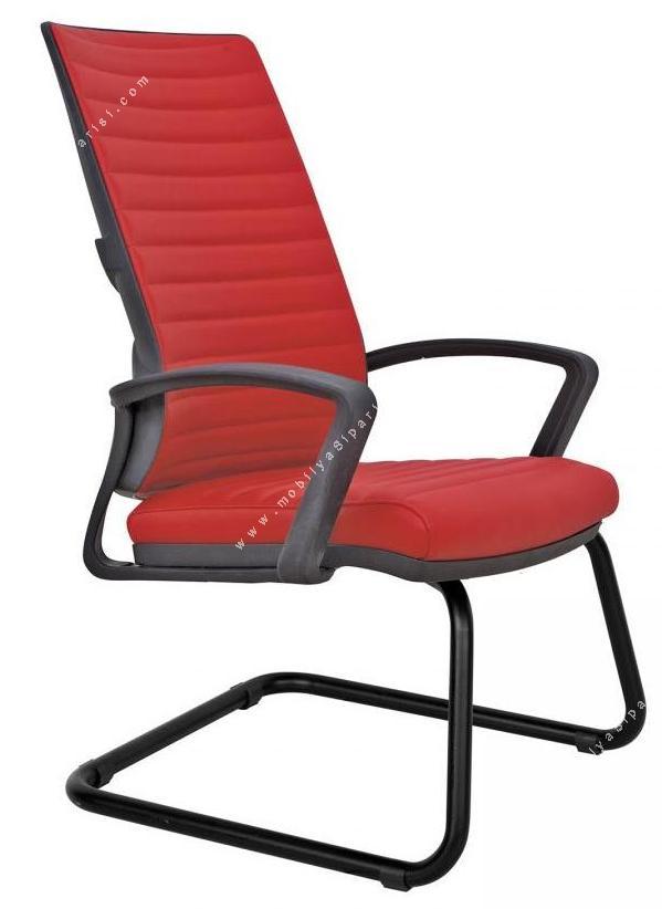banish deri döşemeli metal boyalı sabit ayak misafir koltuğu