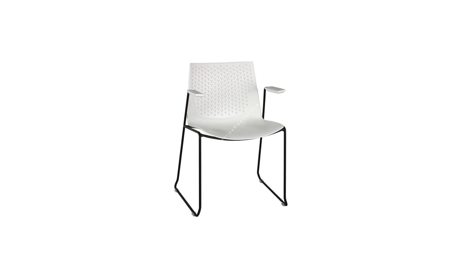 coon beyaz sırtlı metal ayaklı sandalye
