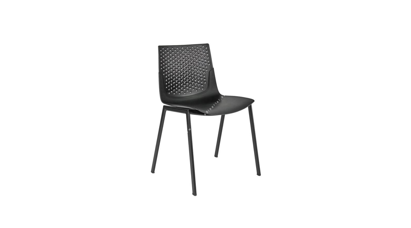 coon siyah plastik gövdeli boyalı ayak sandalye