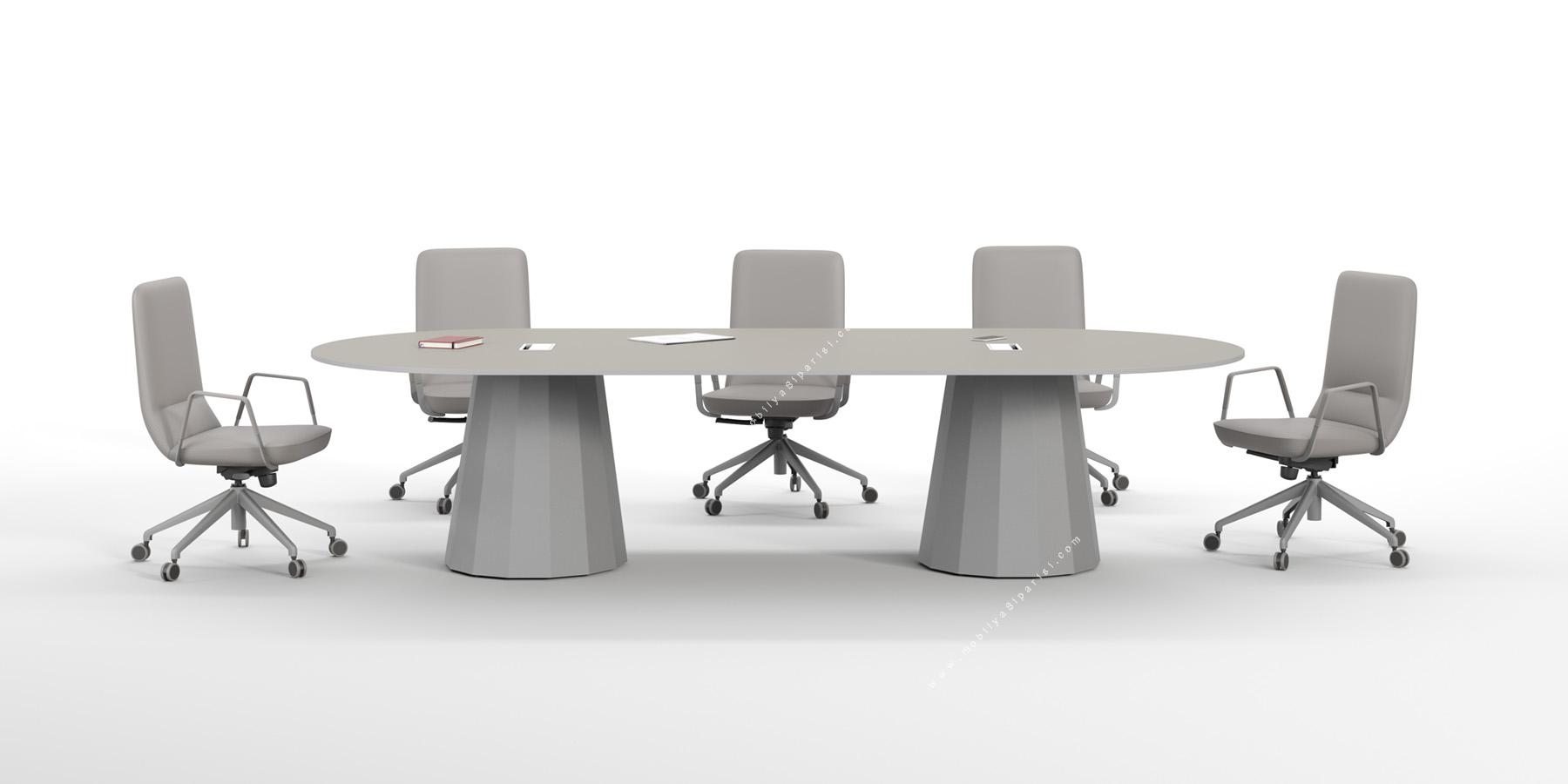 diony oval tasarım ayak toplantı masası 210cm