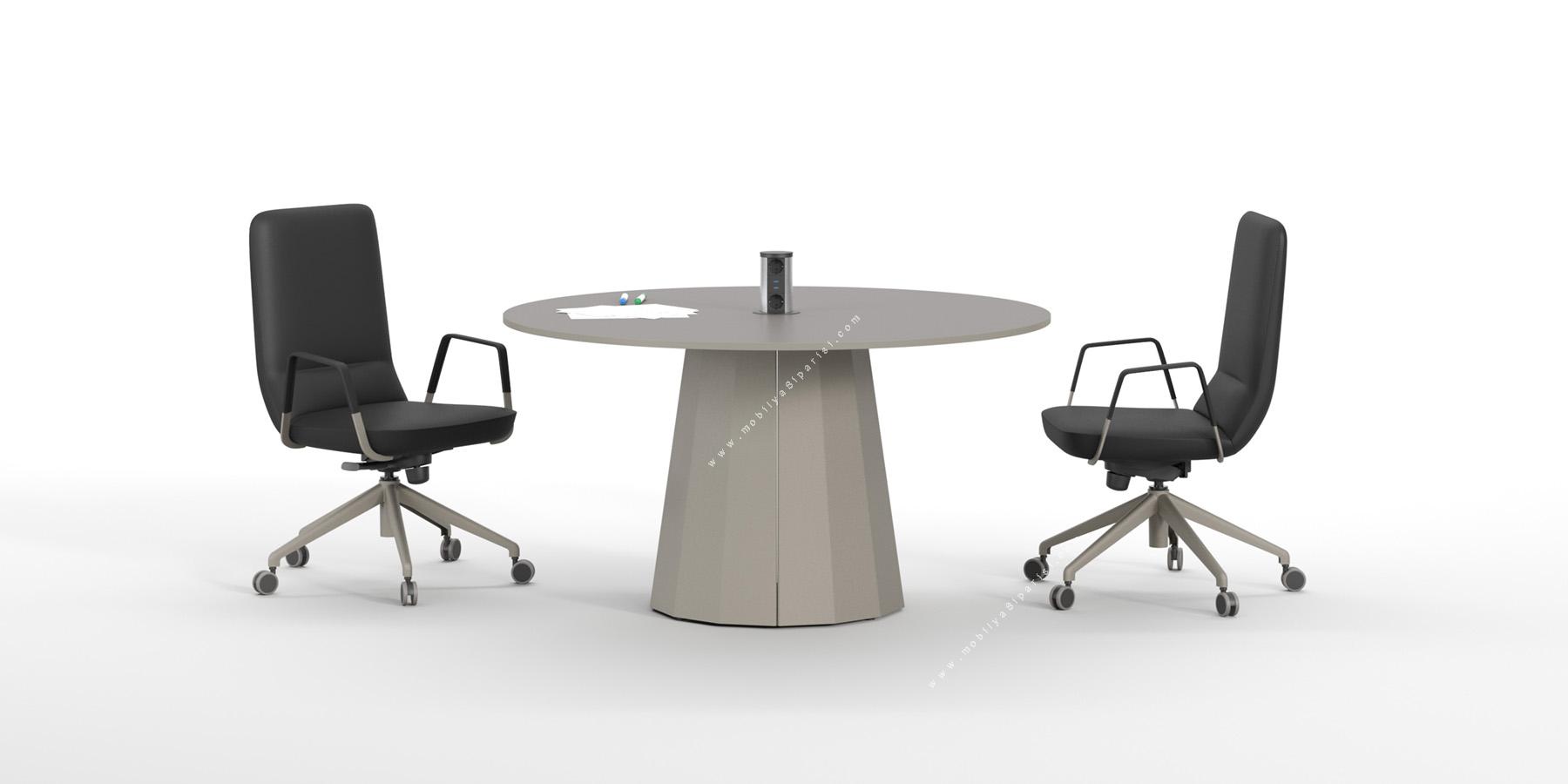 diony yuvarlak tasarım ayak toplantı masası 140q