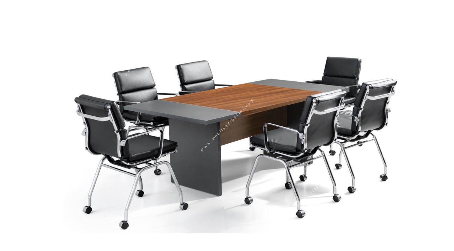efow ahşap çift renkli toplantı masası 160cm