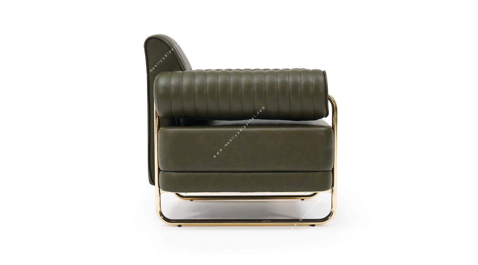gany profil gold ayaklı tekli ofis kanepesi