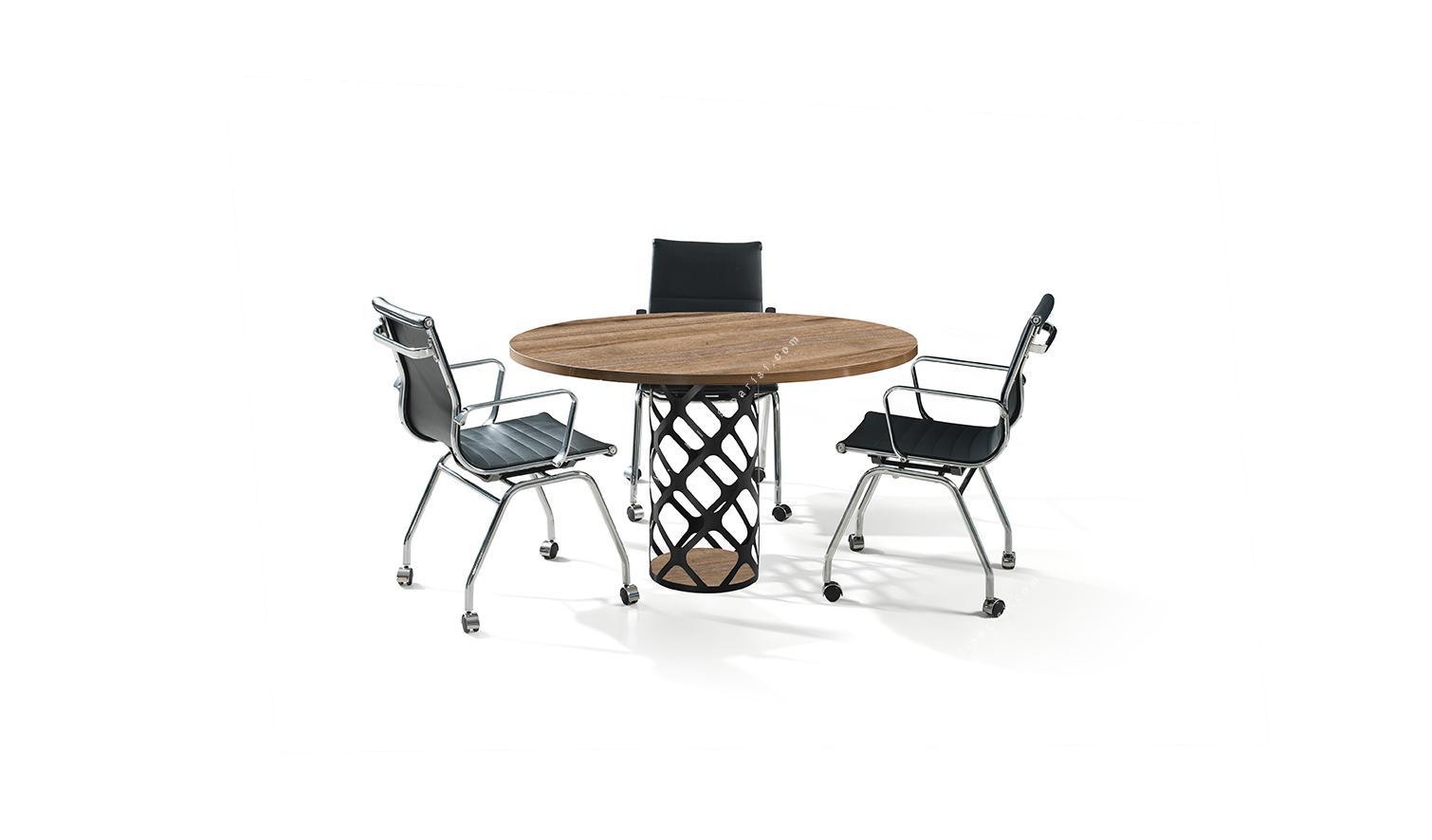 macellan metal tasarım ayaklı yuvarlak toplantı masası