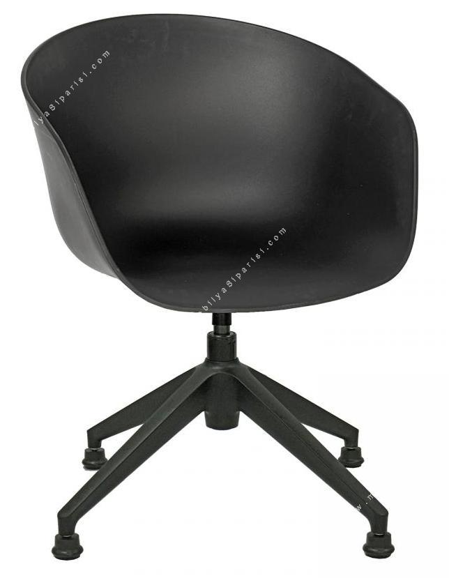 massive siyah plastik sırt plastik yıldız ayak misafir koltuğu