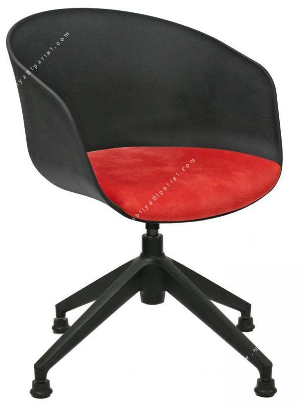 massived siyah plastik sırt plastik sabit ayak misafir koltuğu
