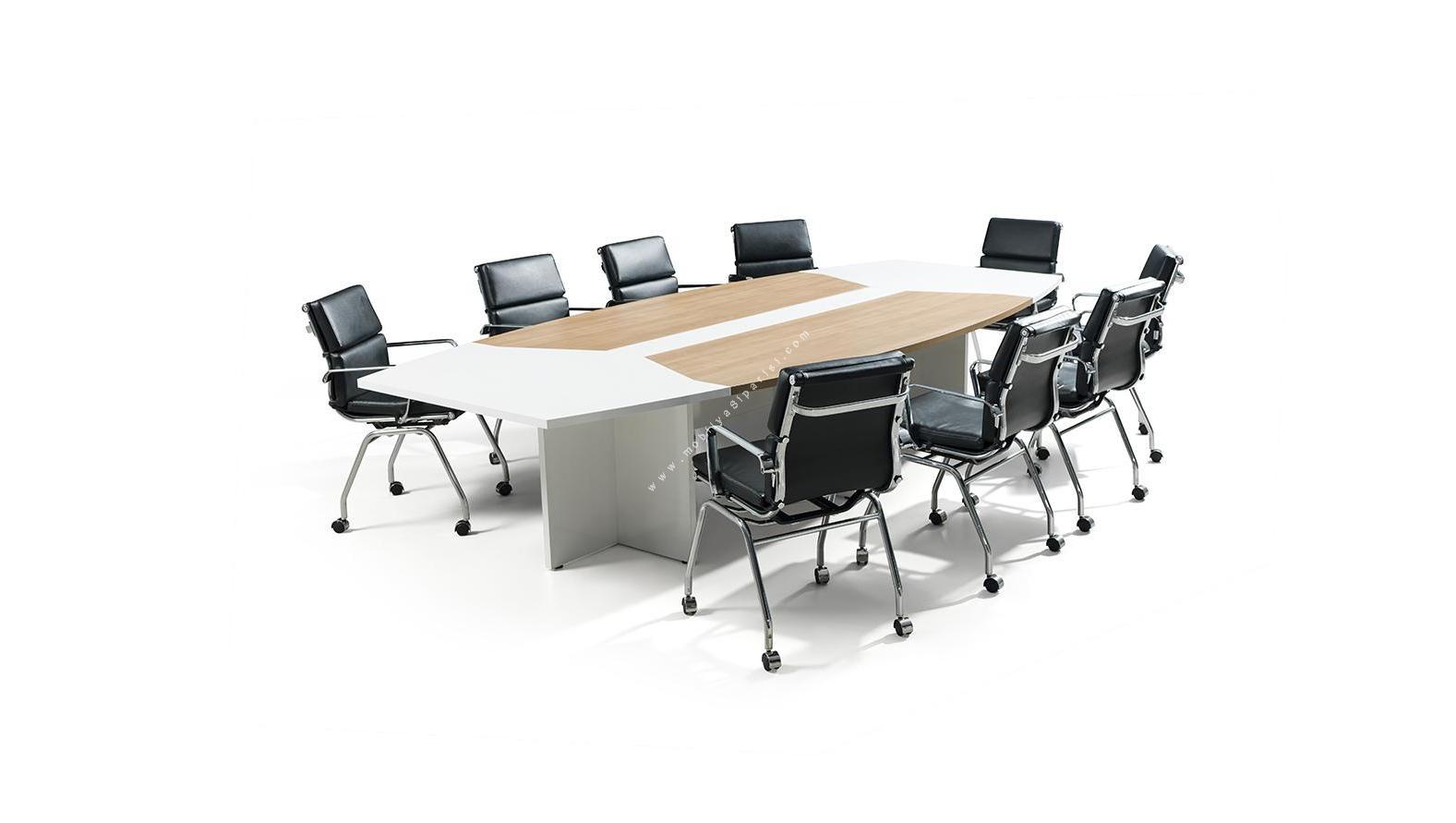 more oval melamin ofis toplantı masası