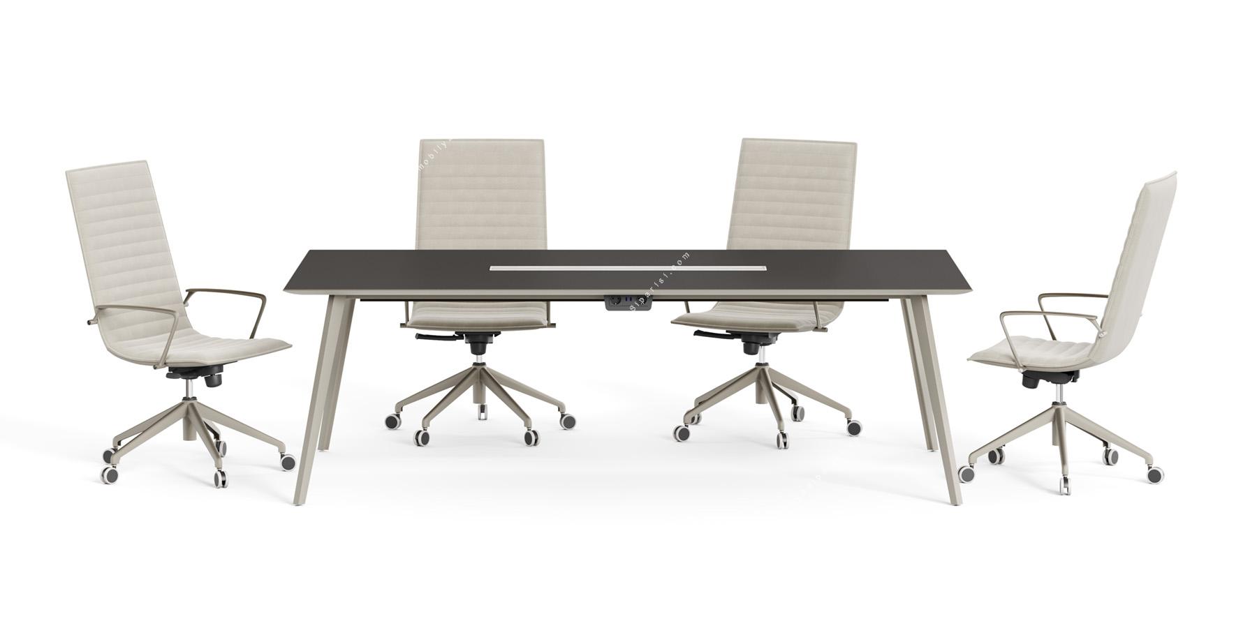 ploi dekoratif metal ayaklı toplantı masası 180cm