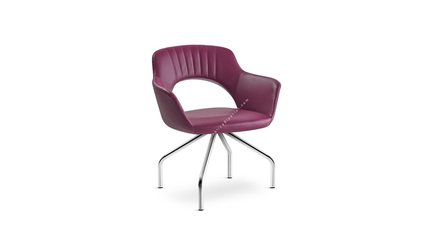 racha sırt tasarımlı profil krom ayak misafir koltuğu