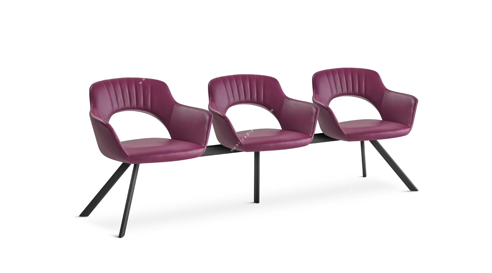 racha sırt tasarımlı üçlü bekleme koltuğu