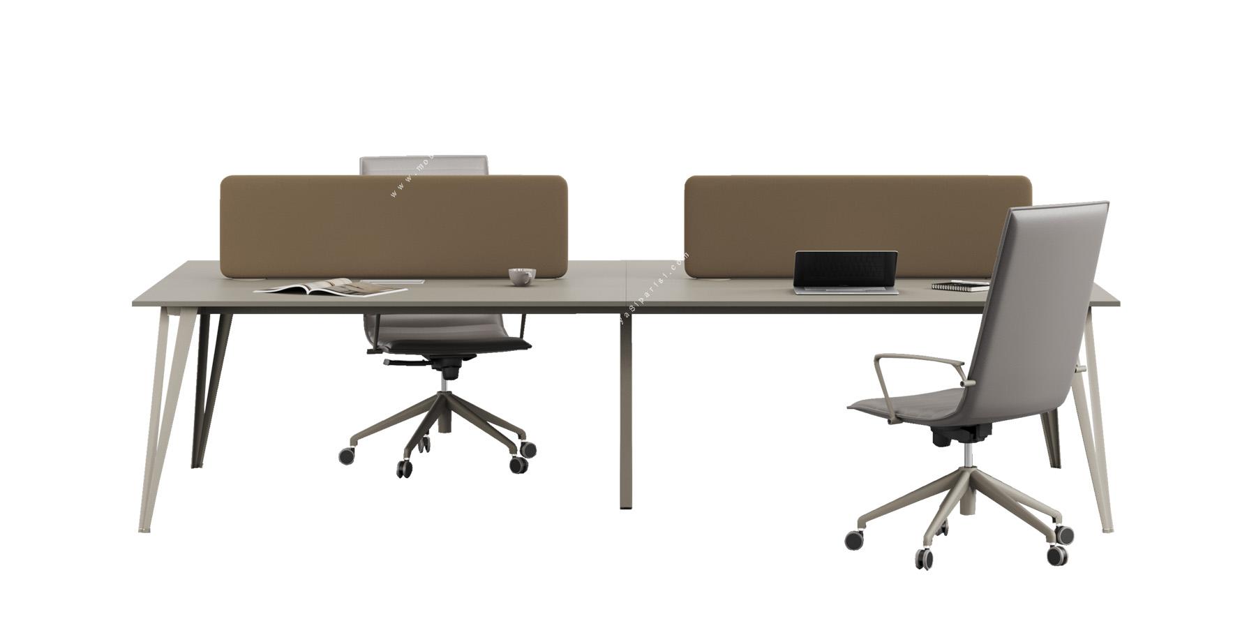 sablework tasarım ahşap dörtlü workstation 240cm