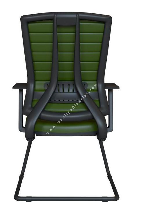 slant deri döşemeli metal boyalı u ayak misafir koltuğu