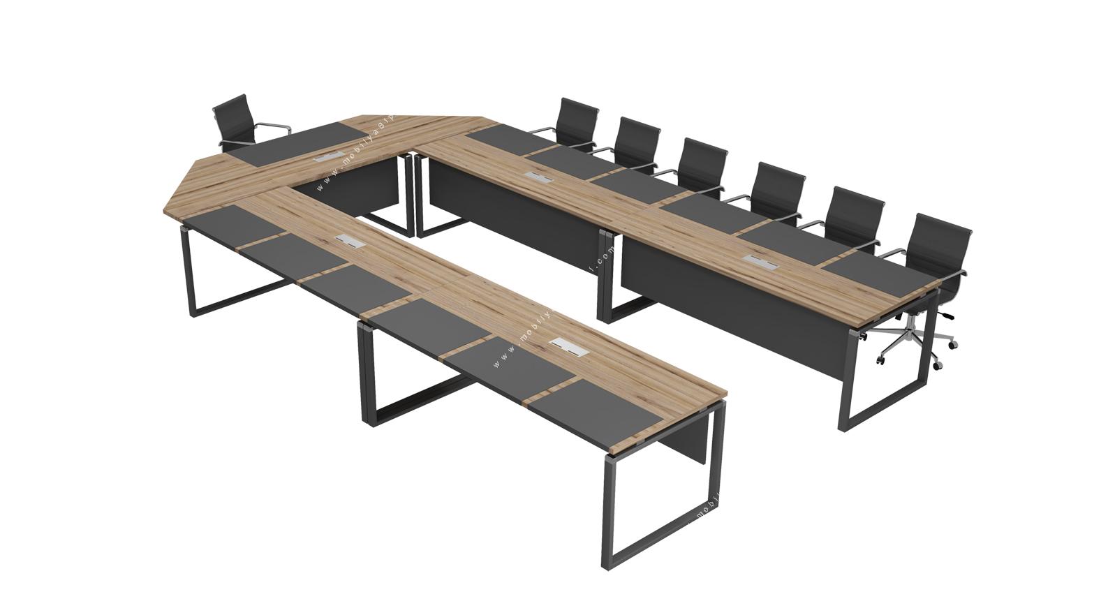 tamara metal ayaklı modüler toplantı masası