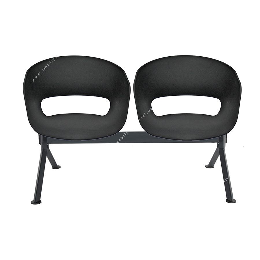 tereos siyah plastik sırt ikili bekleme koltuğu