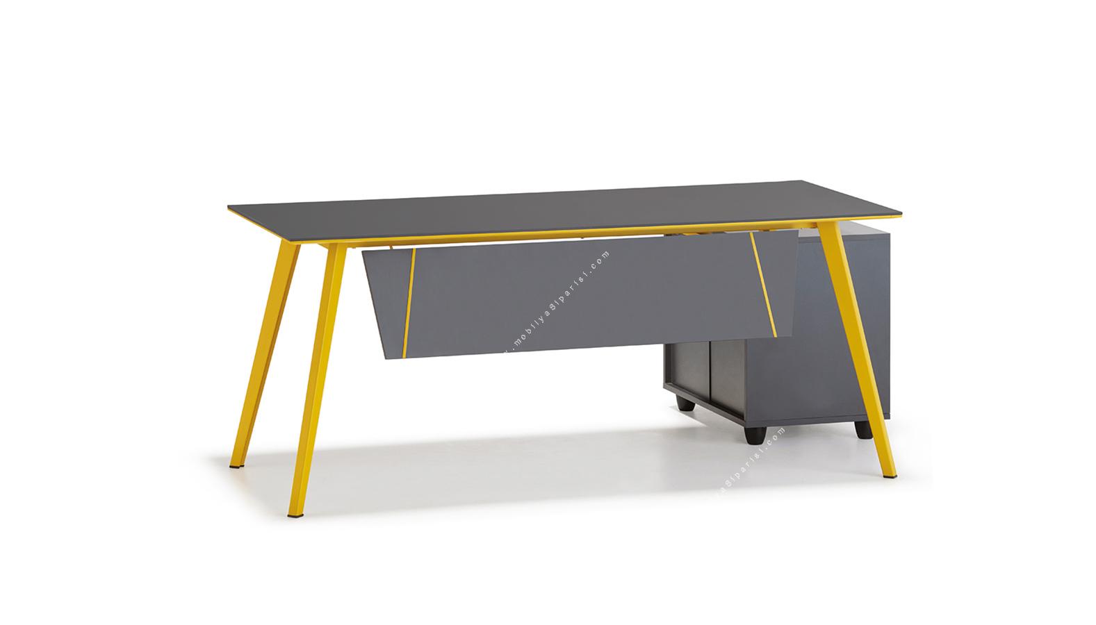 vega renkli metal ayaklı çalışma masası 160cm
